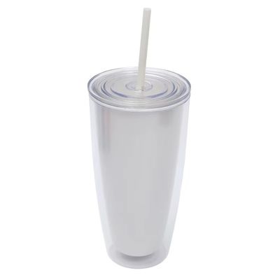 Boisson directe 750 ml bouteille d'eau à double paroi avec couvercle et tasses à café à la paille
