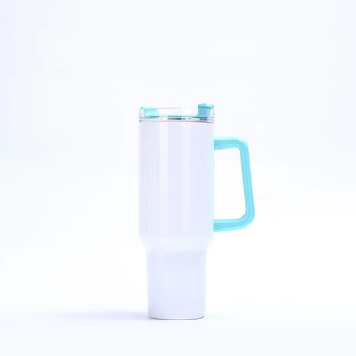 40oz Tumbler avec poignée et couvercle de paille en acier inoxydable Tumblers couleur tasses de voiture pour le travail