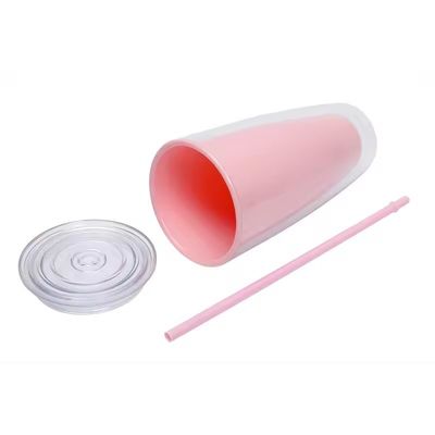 Logo personnalisé 24 oz Double mur claire en plastique pour adultes Aucune isolation thermique