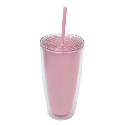 Logo personnalisé 24 oz Double mur claire en plastique pour adultes Aucune isolation thermique