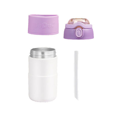 Cadeaux d'affaires De haute qualité Bouteille d'eau en acier inoxydable à double paroi avec tasse de paille
