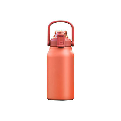 Bouteille d'eau en acier inoxydable personnalisée avec poignée de paille couvercle intérieur 316 et extérieur 304