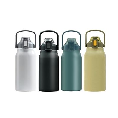 Bouteille d'eau en acier inoxydable personnalisée avec poignée de paille couvercle intérieur 316 et extérieur 304