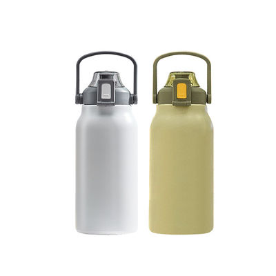 Bouteille d'eau en acier inoxydable personnalisée avec poignée de paille couvercle intérieur 316 et extérieur 304