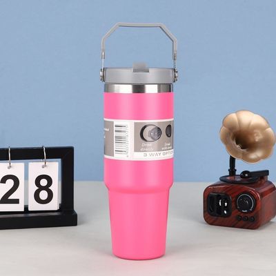 Design moderne 20 oz en acier inoxydable étui à vide isolé avec poignée couvercle logo personnalisé