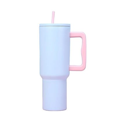 Tubules en acier inoxydable réutilisables 40 oz Tubules avec poignée et couvercle de paille Coupe de couleur de voiture
