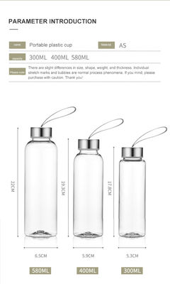 Boisson directe 300 ml 400 ml 600 ml Bouteille en plastique sans BPA pour les sports en plein air et les voyages