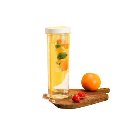 Bouteille d'eau potable de paille portable en extérieur à grande capacité, tasse avec bar à thé en plastique