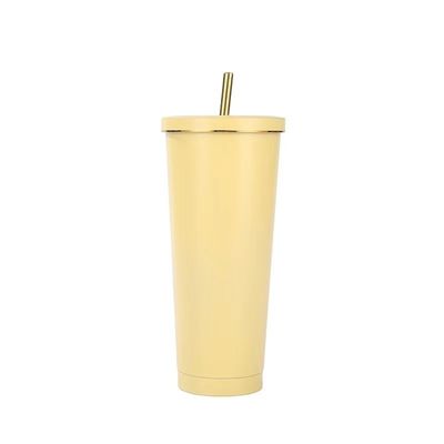 Double paroi isolée 304 en acier inoxydable revêtement tumbler avec couvercle pour le vin chaud et froid