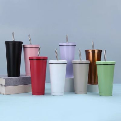 Double paroi isolée 304 en acier inoxydable revêtement tumbler avec couvercle pour le vin chaud et froid