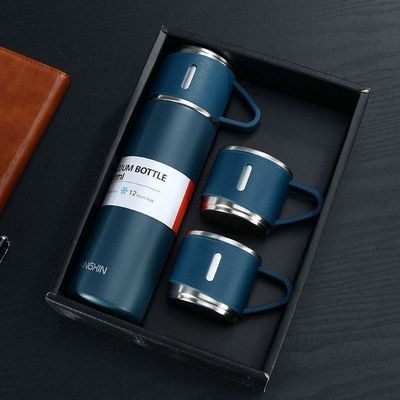 500 ml bouteille thermo isolée bouteille d'eau bouteille de verre de verre cadeau ensemble parfait