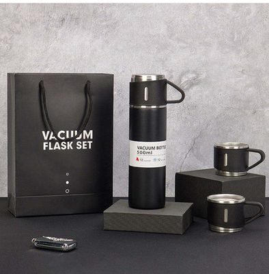500 ml bouteille thermo isolée bouteille d'eau bouteille de verre de verre cadeau ensemble parfait