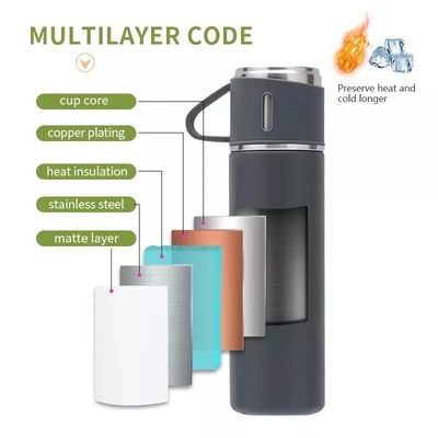 Set de bouteille d'eau isolée sous vide 304 thermos en acier inoxydable pour les voyages d'affaires
