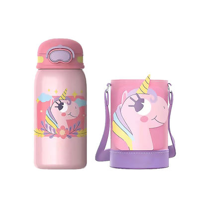 Les enfants bleus en acier inoxydable aspirateur double paroi large bouche de sport bouteille d'eau isolée
