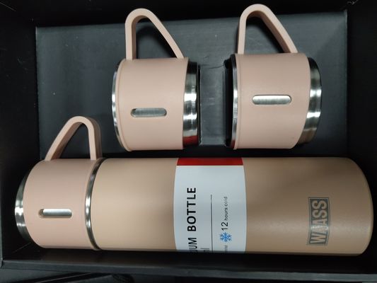 Set de bouteille à vide 500 ml cadeau d'affaires tasse de voyage tasse à double paroi bouteille en acier inoxydable