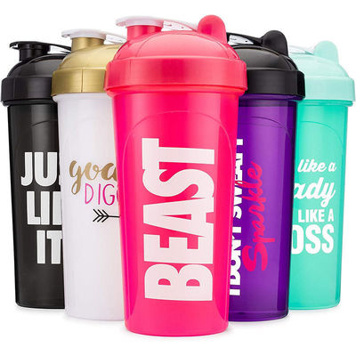 Impression de logo en relief 600 ml Shaker Cup pour unisexe Protein Fitness Gym Bouteille d'eau