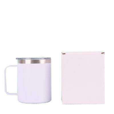 Logo personnalisé 12 oz 304 tasse de café en acier inoxydable pour camping extérieur tasse portable avec poignée
