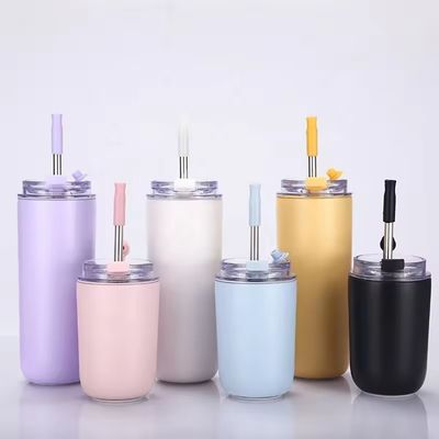 Les enfants BPA libre Tumbler avec paille double paroi d'acier inoxydable Vacuum Coupe 280ml/500ml