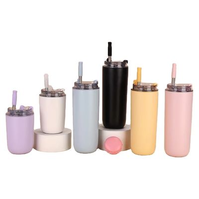 Les enfants BPA libre Tumbler avec paille double paroi d'acier inoxydable Vacuum Coupe 280ml/500ml