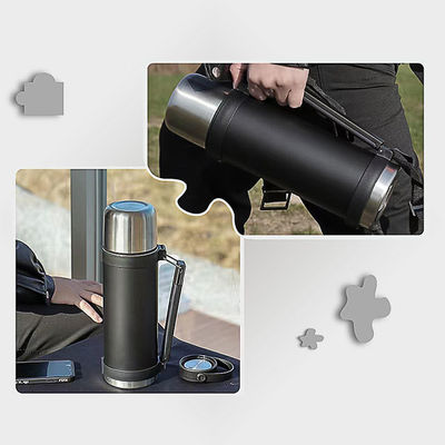 Bouteille d'eau isolée sous vide en acier inoxydable 304 de 1200 ml de capacité pour les activités de plein air