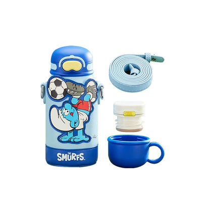 Bouteille d'eau pour enfants à chaud et à froid avec poignée de paille 550 ml