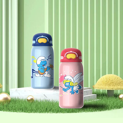 Bouteille d'eau pour enfants à chaud et à froid avec poignée de paille 550 ml