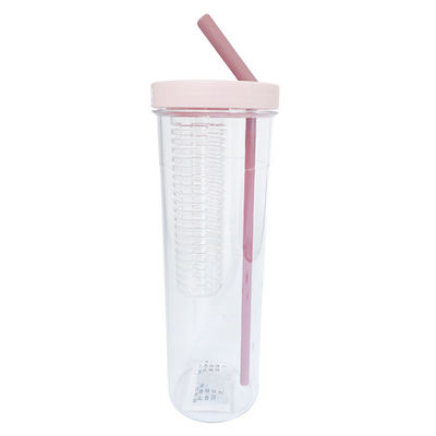 800 ml de plastique de sport en plein air jus de paille bouteille d'eau potable avec logo personnalisé