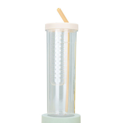 800 ml de plastique de sport en plein air jus de paille bouteille d'eau potable avec logo personnalisé