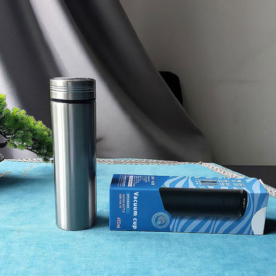 Bouteille d'eau isolée non toxique avec alimentation LED et carrosserie en acier inoxydable