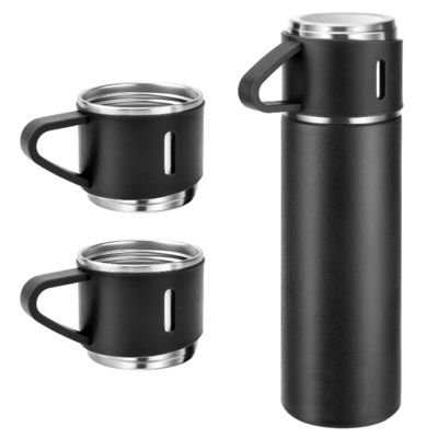 500 ml de bouteille à vide isolée en acier inoxydable avec 3 tasses