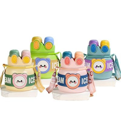 Production Coupe pour enfants Thermos portable 850 ml Bouteille d'eau en acier inoxydable avec paille