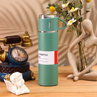 Logo personnalisé de Noël Voyage cadeau d'affaires ensemble de 500 ml de capacité bouteille à vide en acier inoxydable