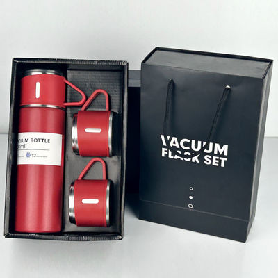 500 ml Capacité tasse d'affaires bouteilles thermos en acier inoxydable bouteille d'eau avec 3 couvercles rose