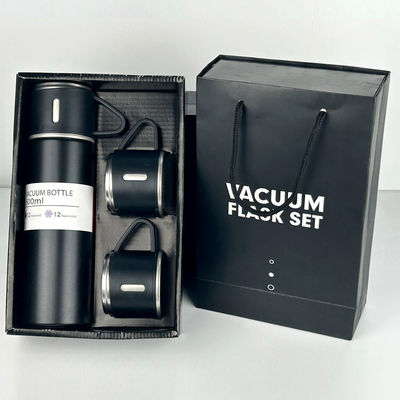 500 ml Capacité tasse d'affaires bouteilles thermos en acier inoxydable bouteille d'eau avec 3 couvercles rose