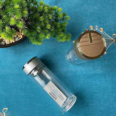 2023 Bouteille d'eau en verre résistant à la fuite écologique recyclée pour enfants et adultes transparente claire