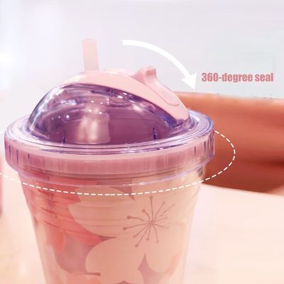 400g tasse à double paroi avec paille La plus populaire bouteille d'eau de mode personnalisée