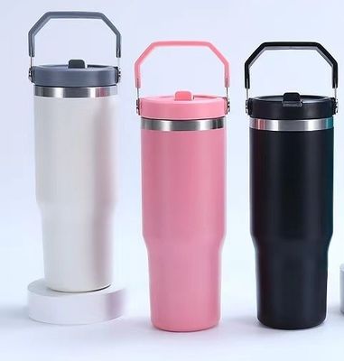 30oz 304 Thermos à vide en acier inoxydable Bouteille colorée personnalisée Logo Voyage tasse de café bouteille réutilisable