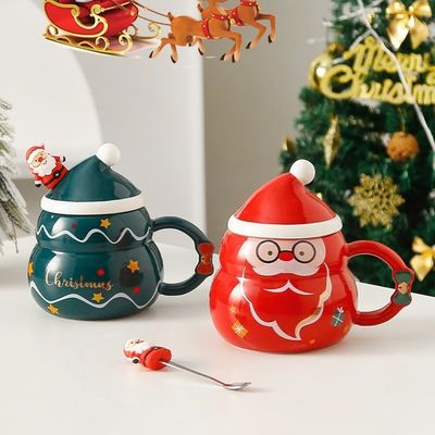 Bouteilles de café créatives bleues ou rouges Cute Tea Milk Snowball Cup pour les vacances d'hiver