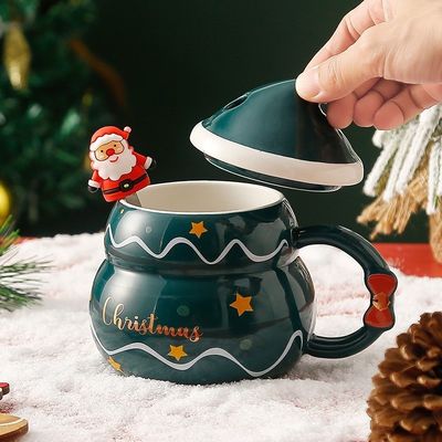 Bouteilles de café créatives bleues ou rouges Cute Tea Milk Snowball Cup pour les vacances d'hiver