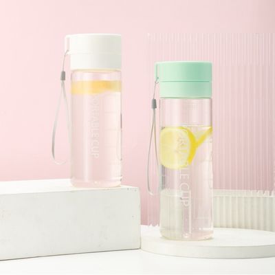 Bouteille d'eau en plastique transparent pour enfants avec logo personnalisé sans BPA et boisson directe