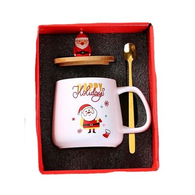 400 ml de tasses de café de Noël Luxe Ceramique Santa Mug Porcelaine tasse de Noël avec couvercle cadeau