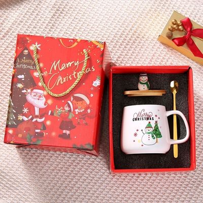 400 ml de tasses de café de Noël Luxe Ceramique Santa Mug Porcelaine tasse de Noël avec couvercle cadeau