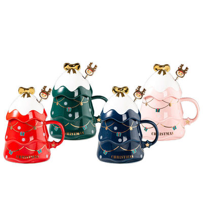 Une tasse de Noël en céramique de luxe avec un couvercle de 400 ml