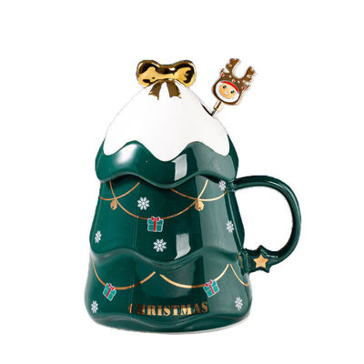 Une tasse de Noël en céramique de luxe avec un couvercle de 400 ml