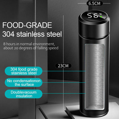 Normalement Intelligente Digitale Thermomètre à vide à vide isolée 500 ml Bouteille d'eau en acier inoxydable Couleur aléatoire