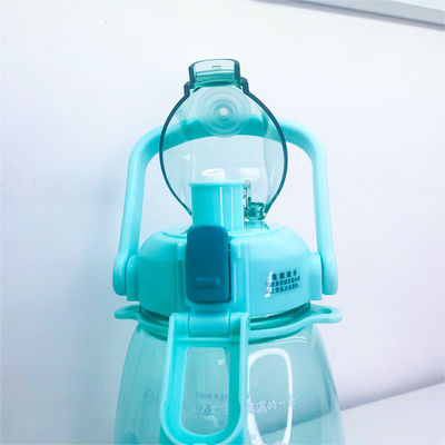 Accessoires Grippe à la main Bouteille d'eau de sport en plastique à boire sur mesure avec couvercle et paille
