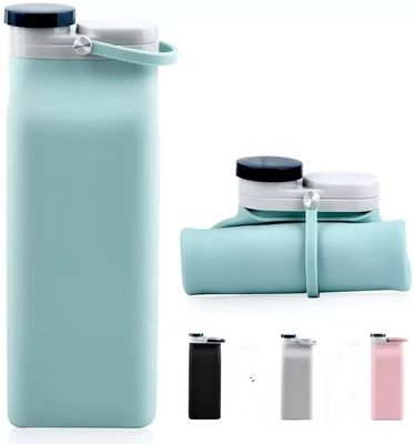 Bouteille d'eau en silicone pliable de 400 ml/600 ml Mode Voyage en plein air Coupe d'eau portable
