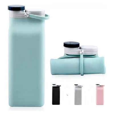 Logo personnalisé Bouteille d'eau pliable en silicone Eco-friendly et portable pour les enfants actifs