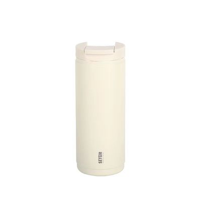 Blanc 400 ml Logo personnalisé à double paroi en acier inoxydable Bouteille d'eau de café Bouteilles sous vide Thermos