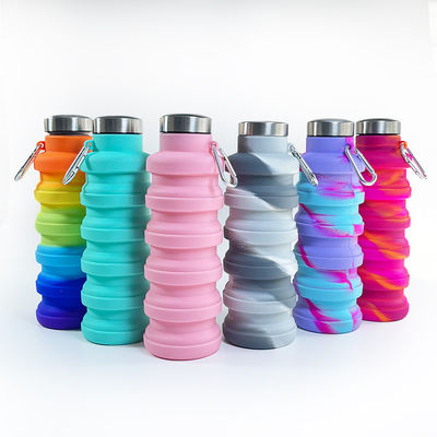 Conception contemporaine 500 ml bouteille d'eau pliable en silicone pour unisexe Voyage Gym Sports